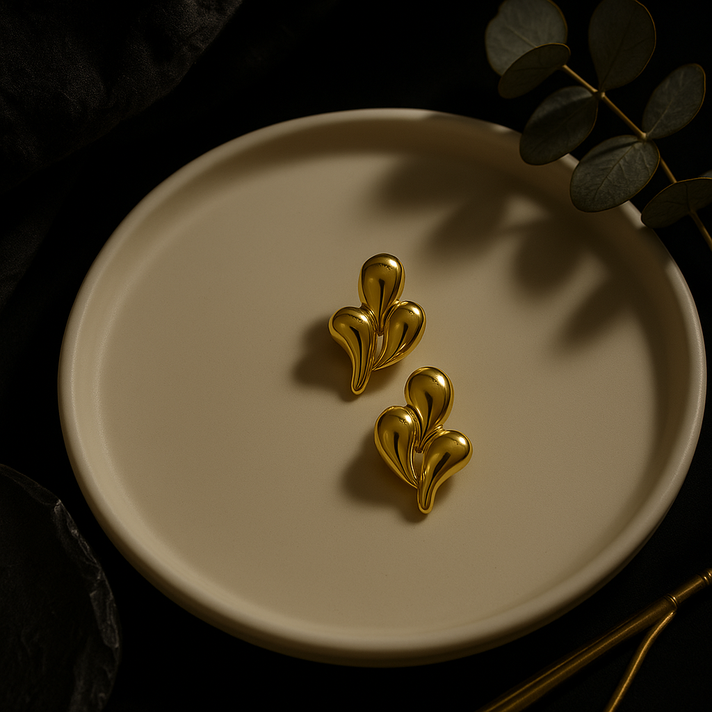 "Golden Melt" Sculpted Studs