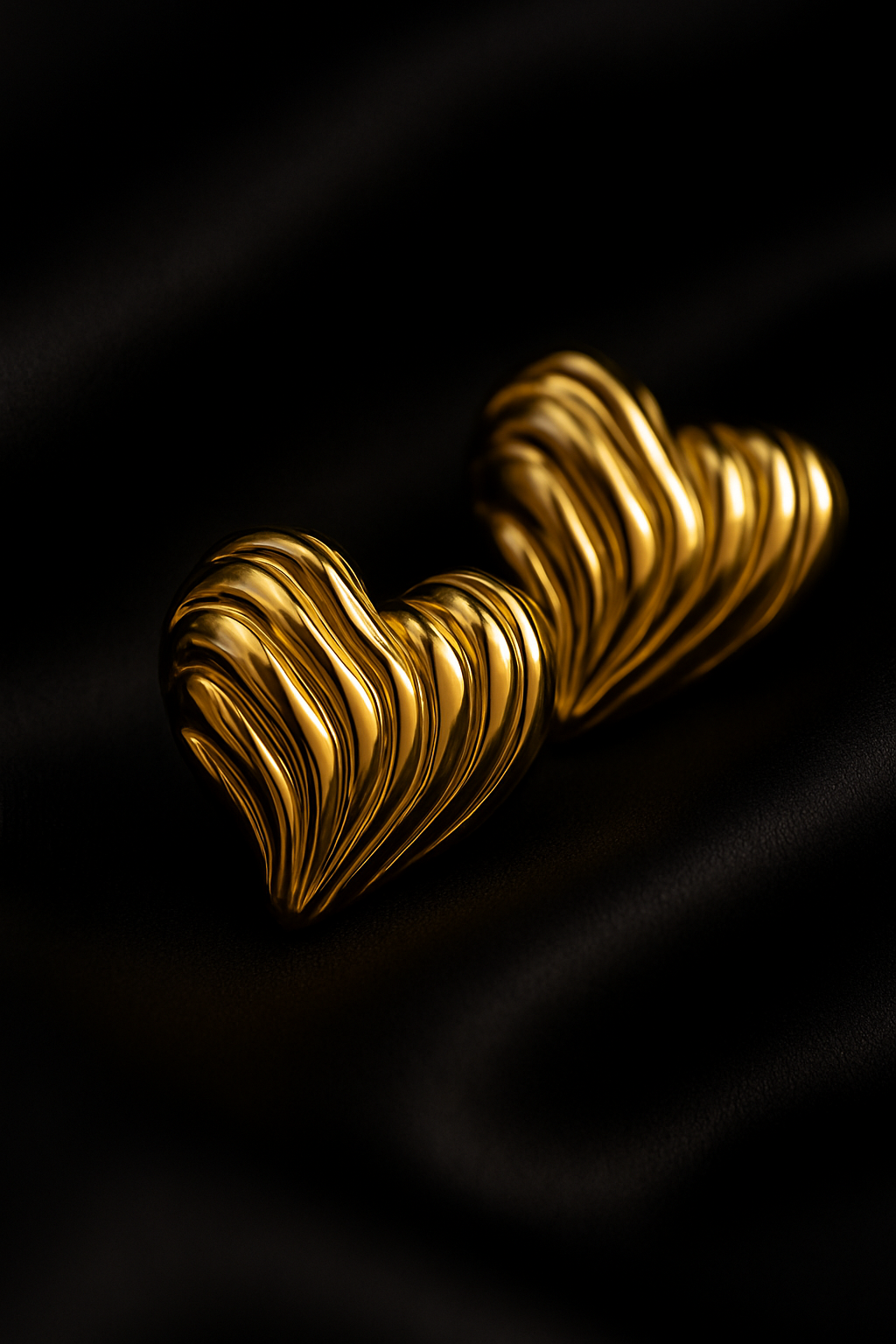 "Golden Crush" Chunky Heart Earrings