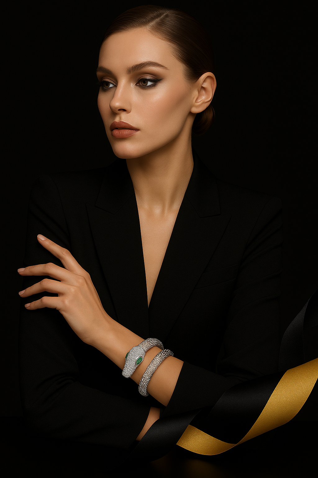 "Royal Serpent Wrap Bangle"