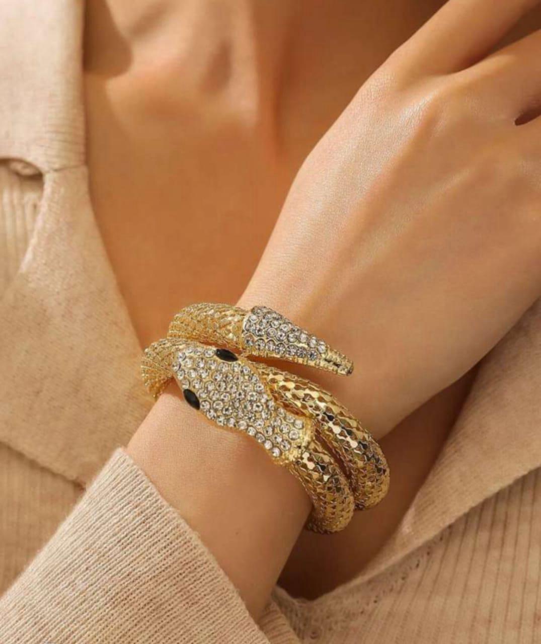"Royal Serpent Wrap Bangle"