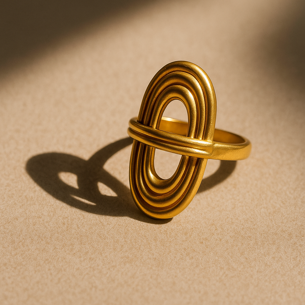 Golden Echo Loop Statement Ring