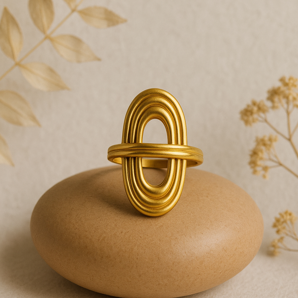 Golden Echo Loop Statement Ring