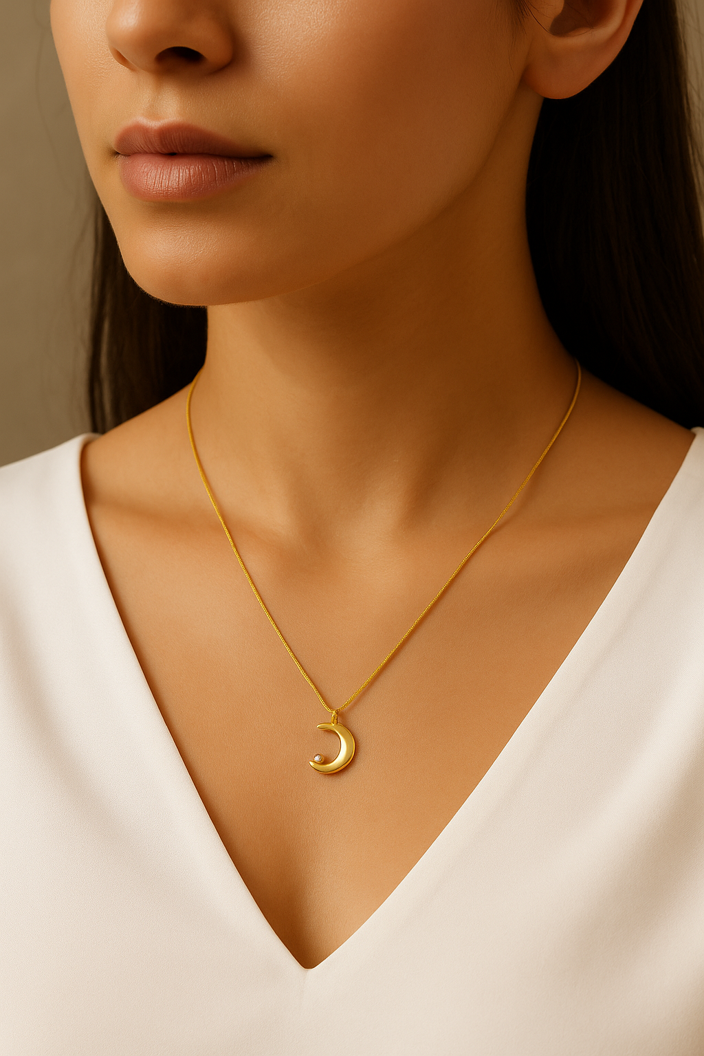 Luné Gold Moonstone Necklace