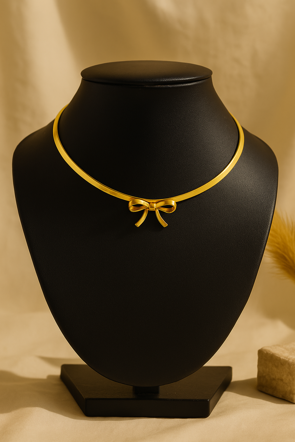 Golden Bow Choker Necklace