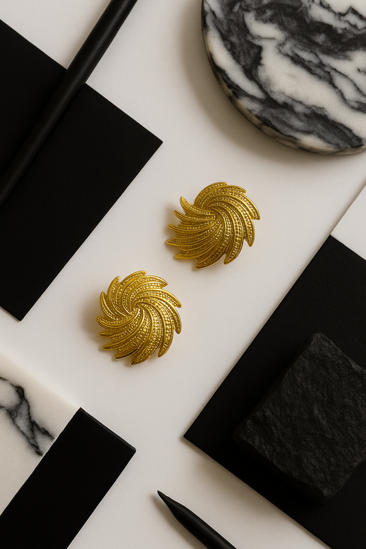 Golden Aura Swirl Studs