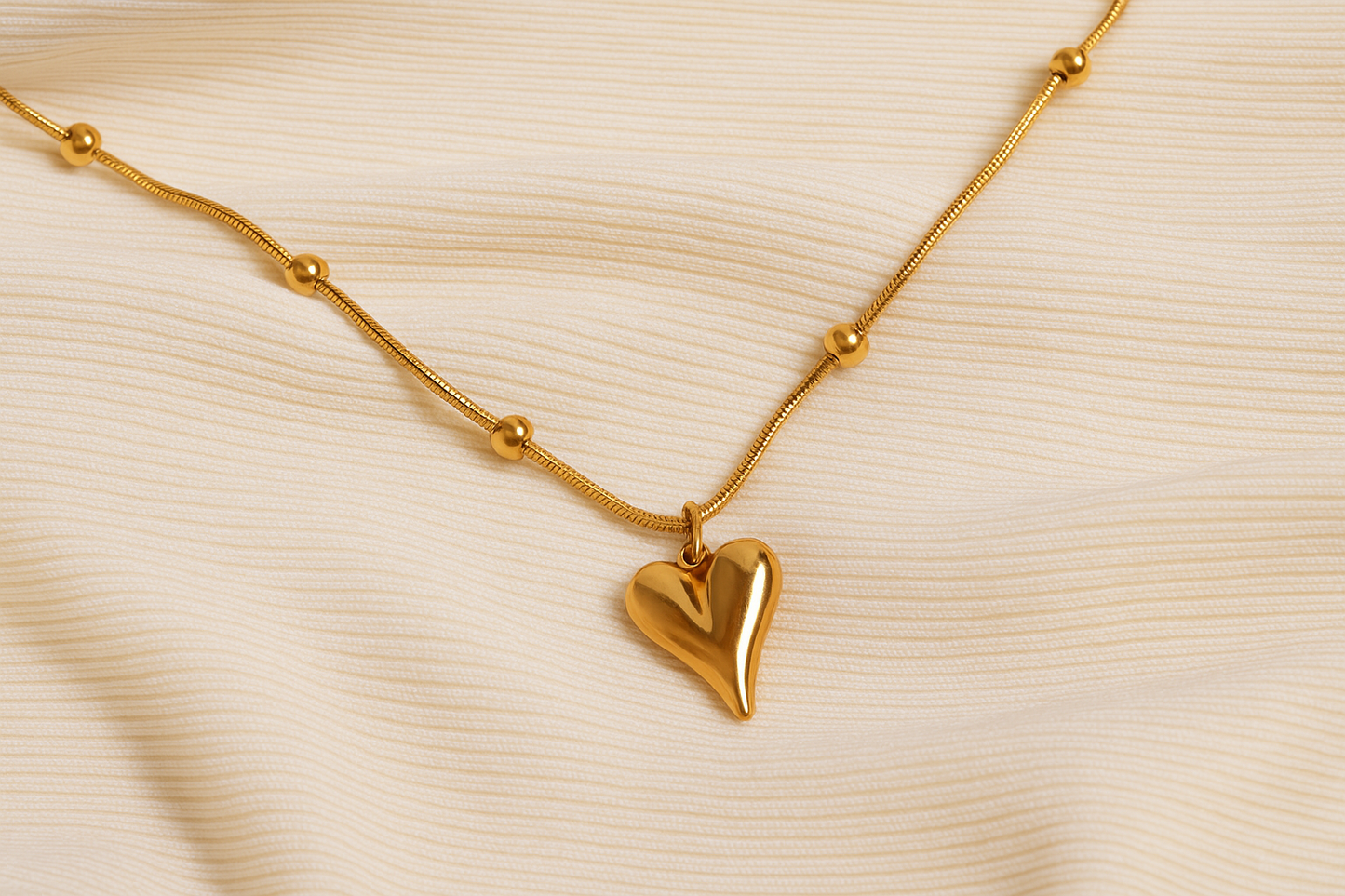Golden Flame Heart Necklace