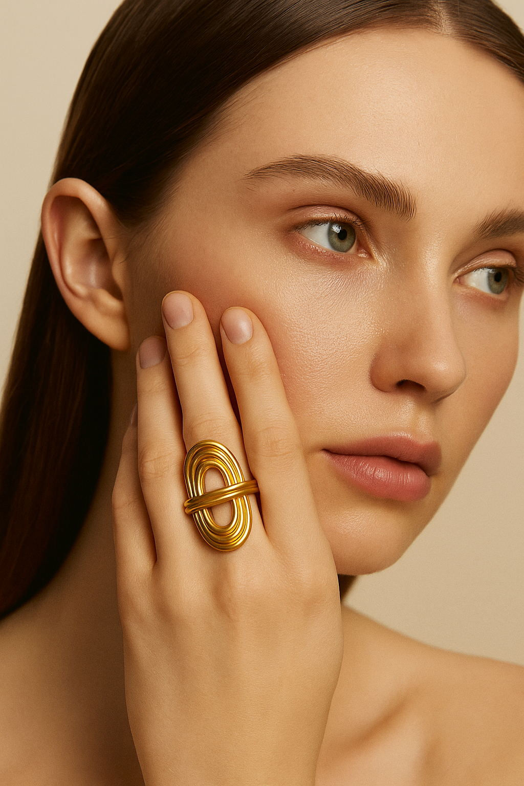 Golden Echo Loop Statement Ring