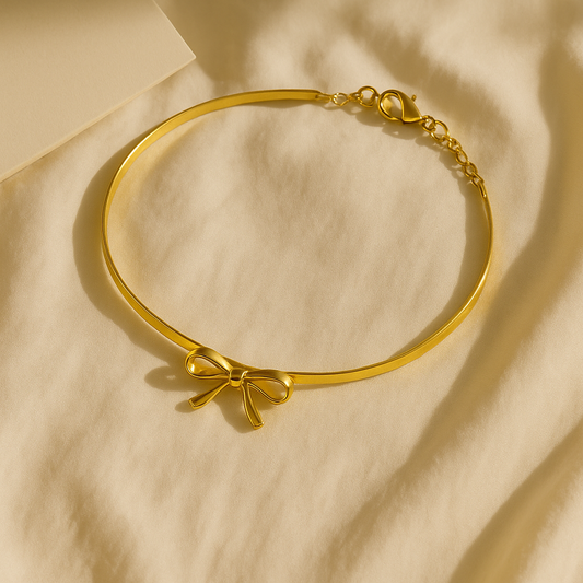 Golden Bow Choker Necklace