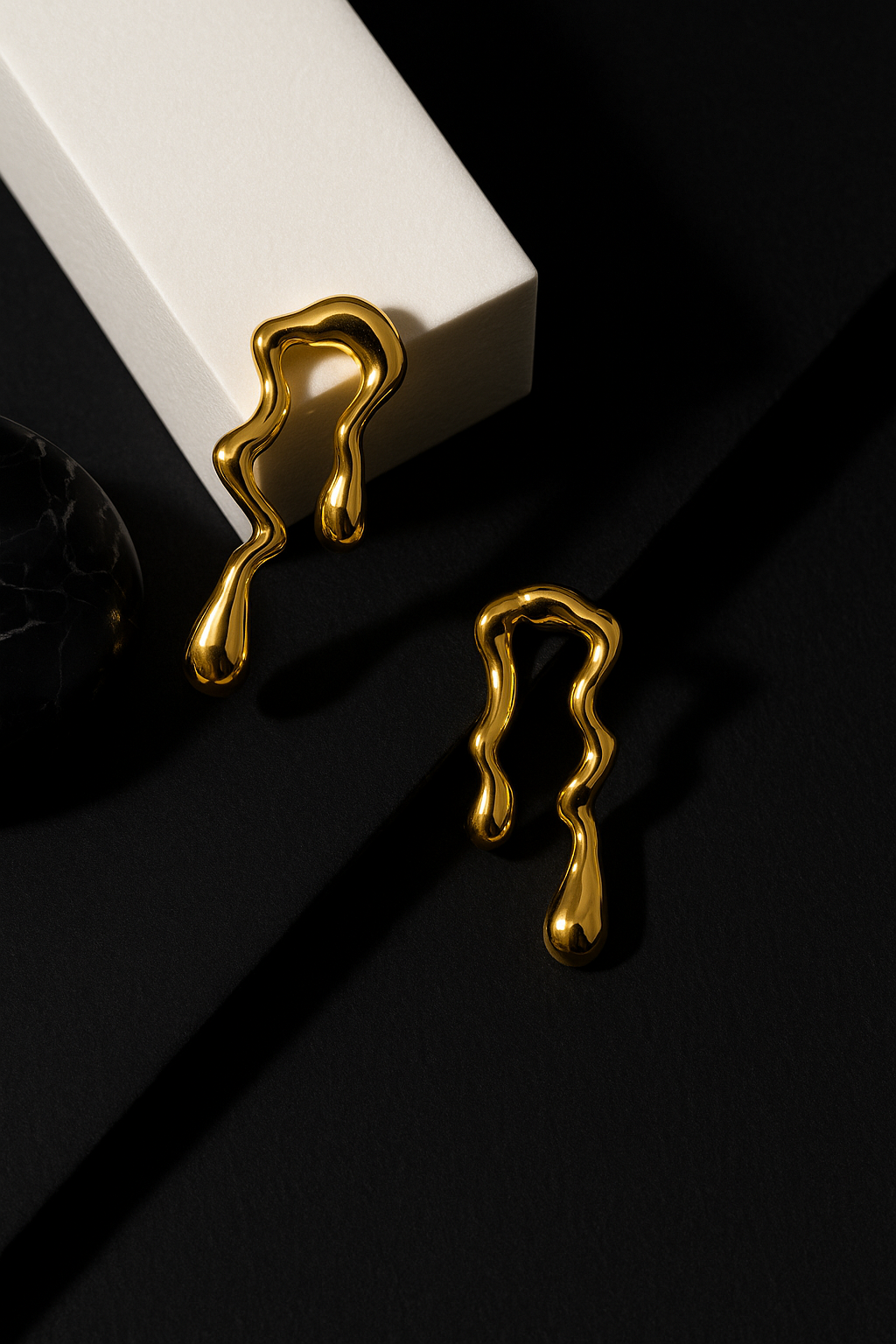 Molten Flow Gold Earrings