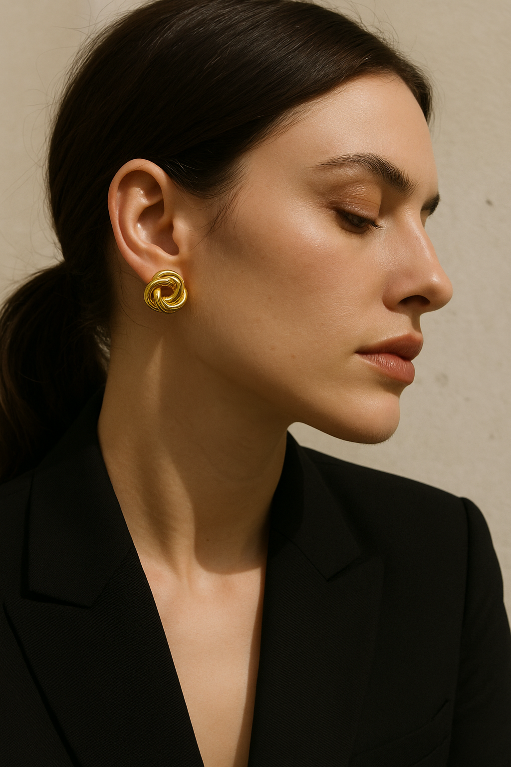 Golden Knot Stud Earrings