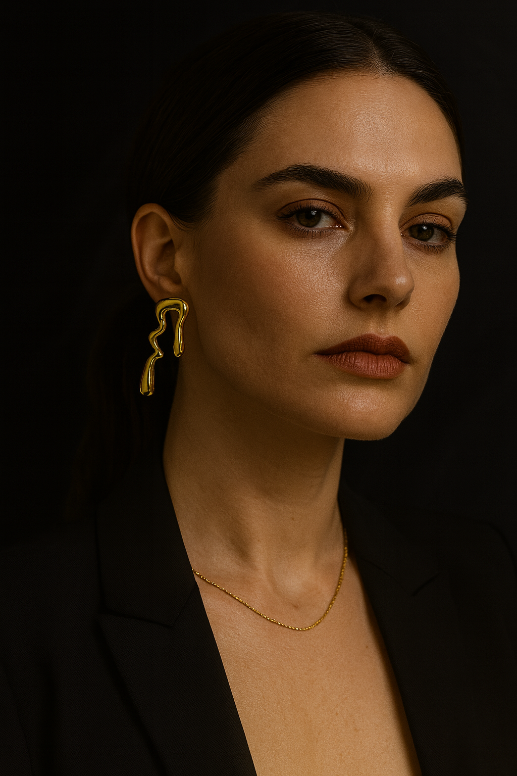 Molten Flow Gold Earrings