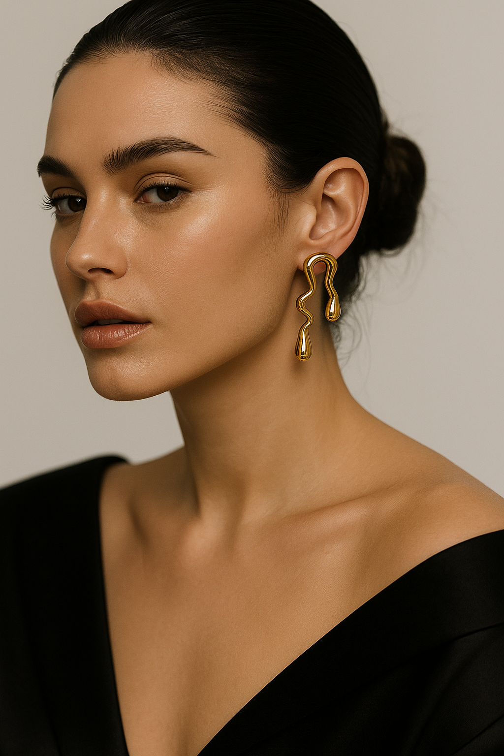 Molten Flow Gold Earrings