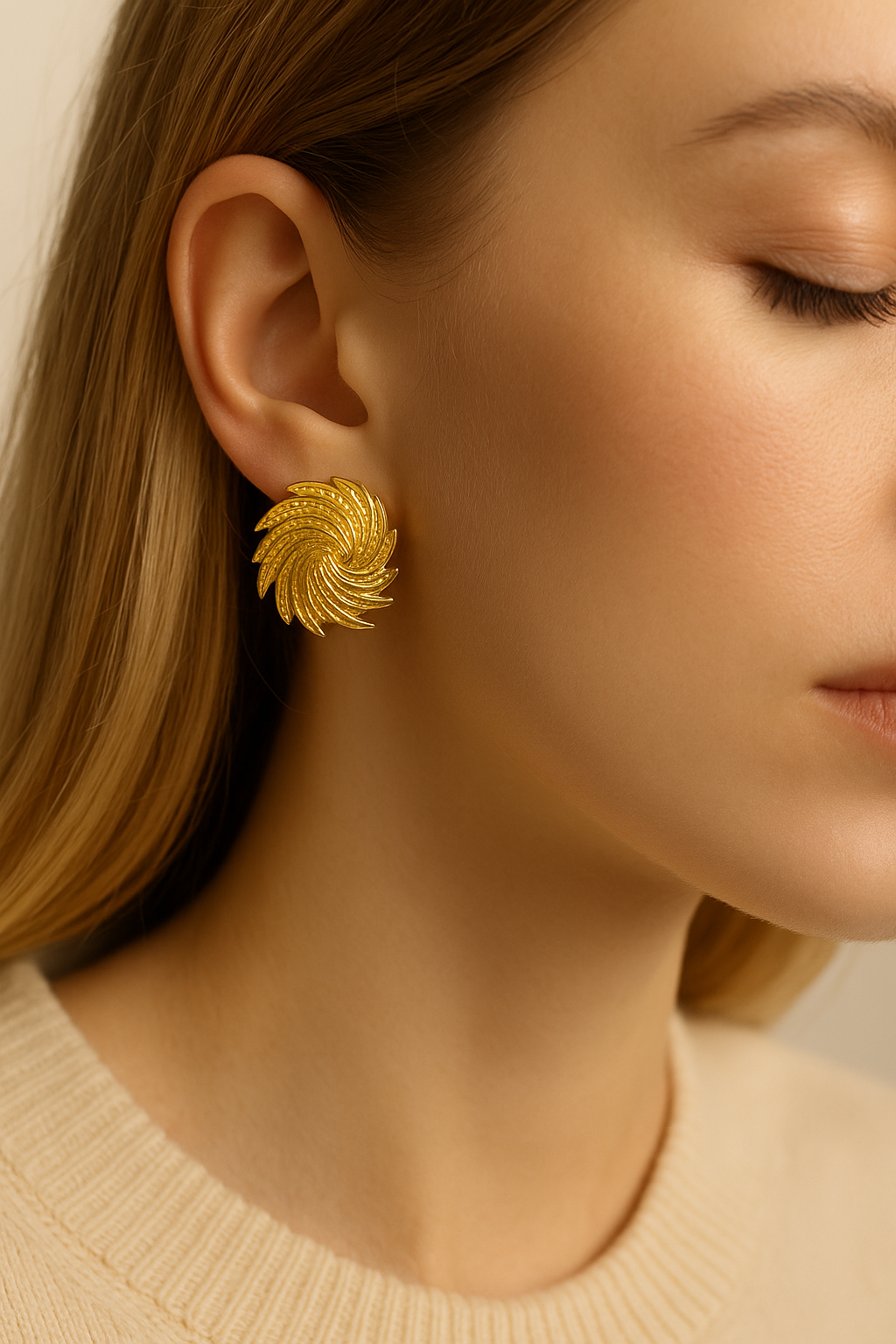 Golden Aura Swirl Studs