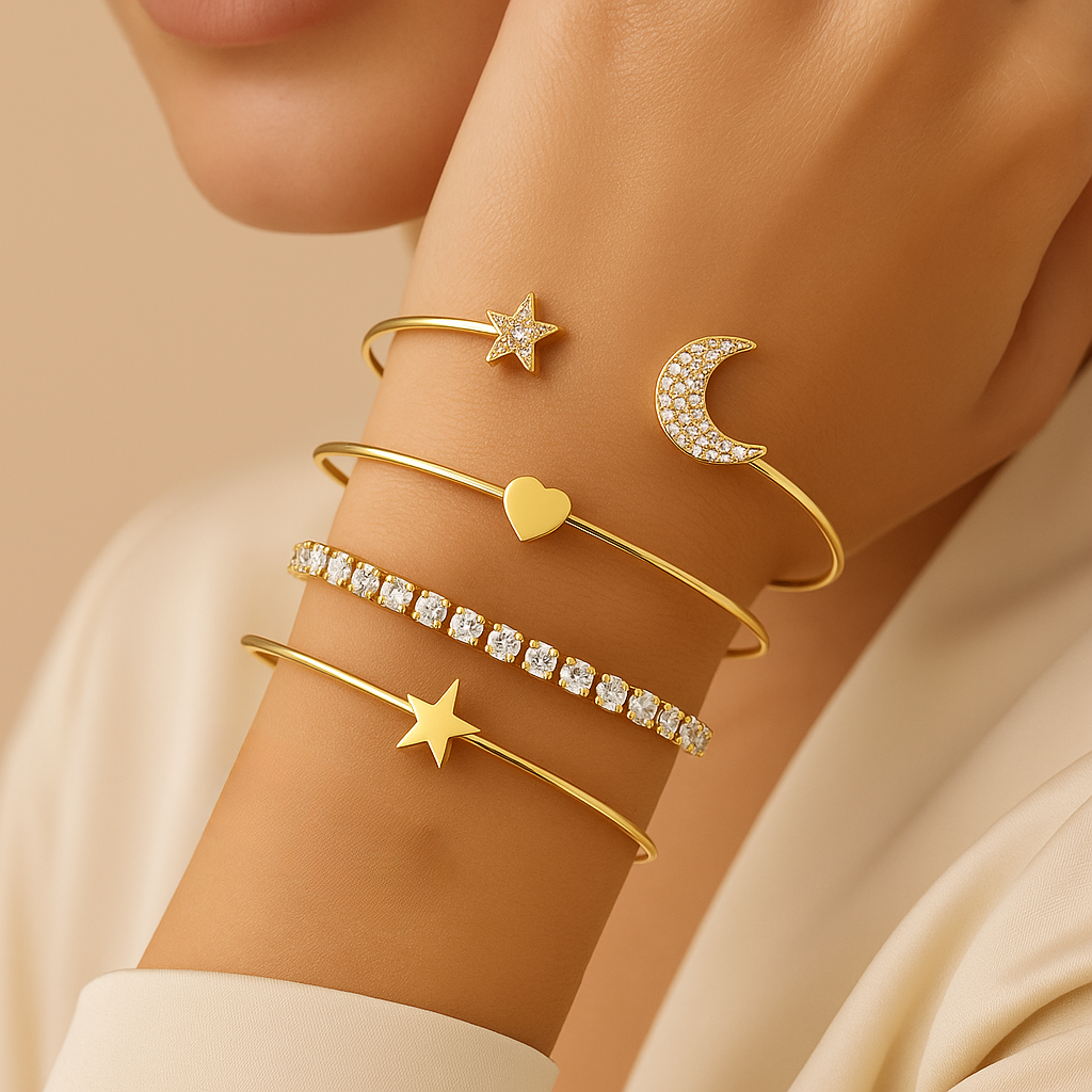 Celestial Glow Bracelet Set.  4in1